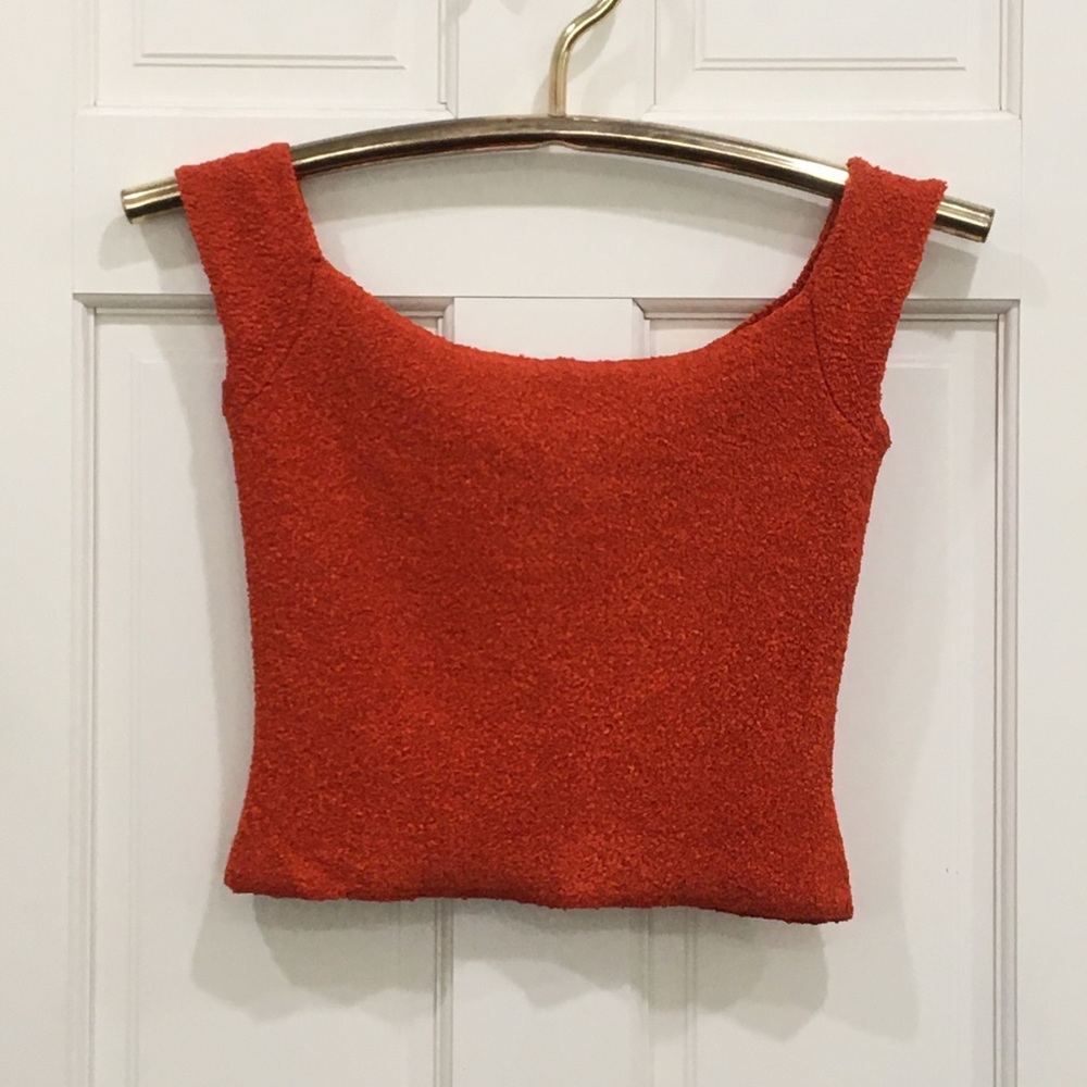 Burnt Orange Short Textured Tank